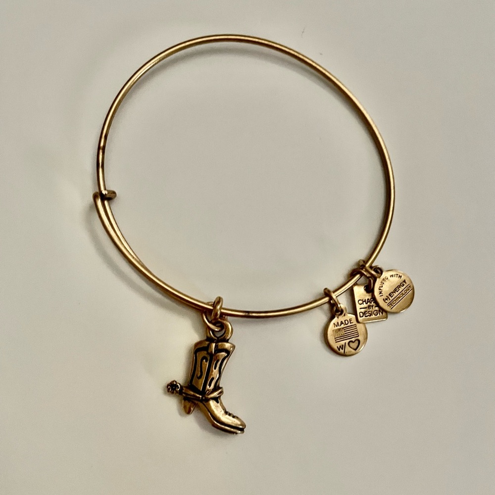 Alex and Ani Gold Cowboy Boot Bracelet